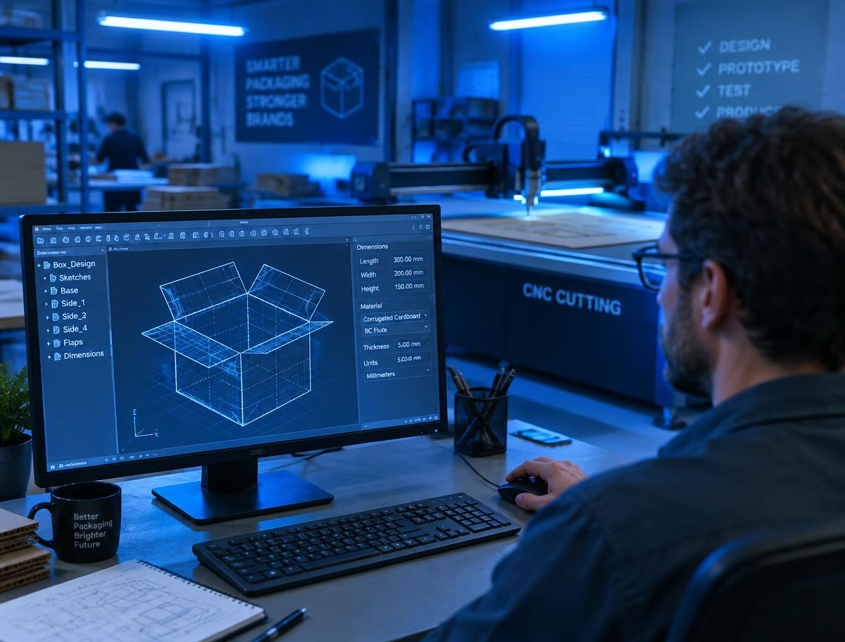 Konstruktor projektujący karton w programie CAD
